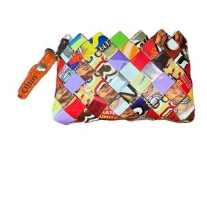 Nahui Ollin candy wrapper small wristlet